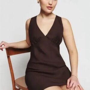 Reformation Calix Brown Mini Dress